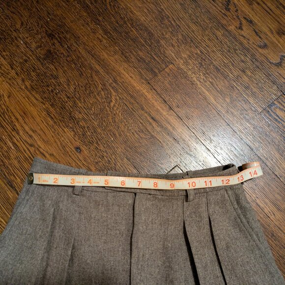 Vintage Yves Saint Laurent Pleated, Cropped, High-waisted Wide Leg Trousers - Picture 6 of 8